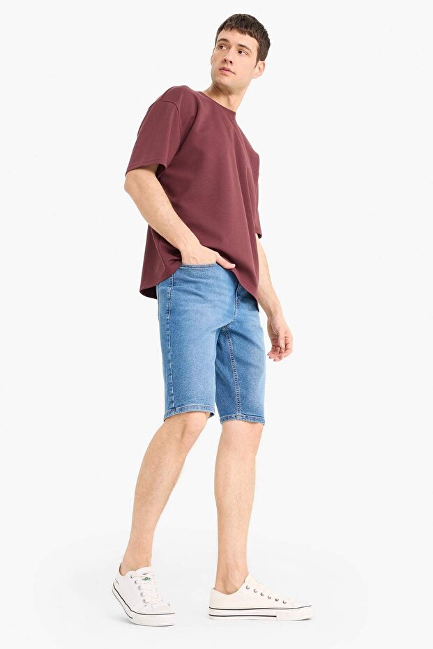 Regular Fit Jean Bermuda Şort E5983AX25SM - 2