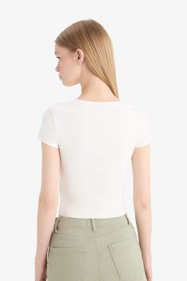 Coool Fıtted Basıc Ribana Tişört F4609AXNS - 6