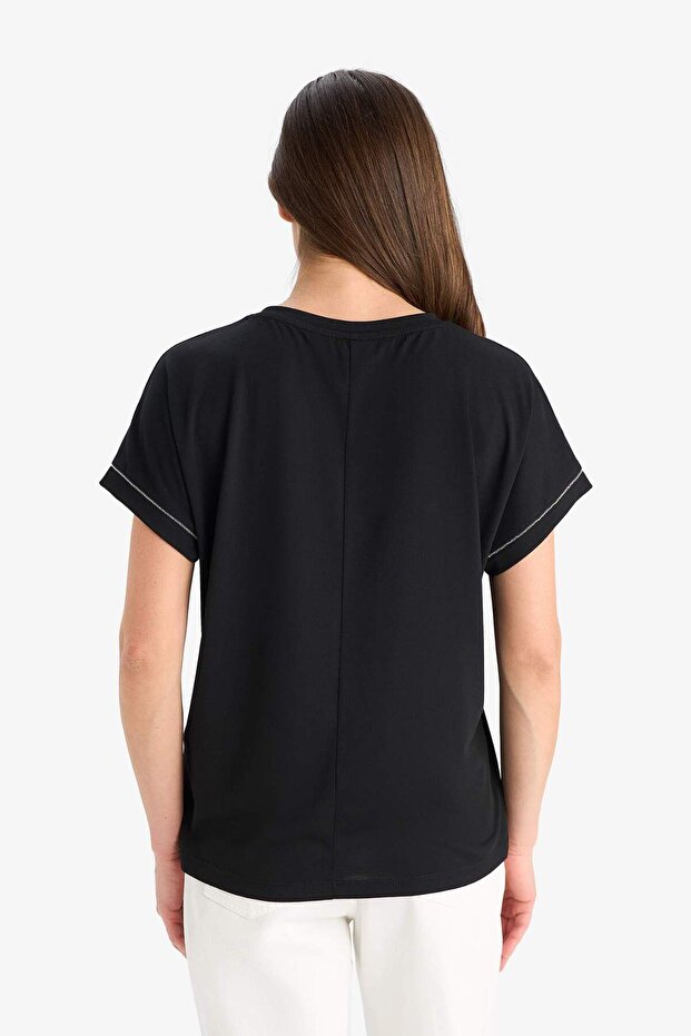 V Yaka Basıc Tişört F4831AX25SM - 6