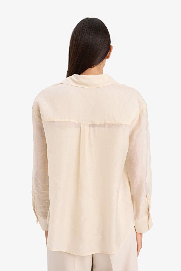 Oversıze Basıc Modal Gömlek E3866AX25SP - 5