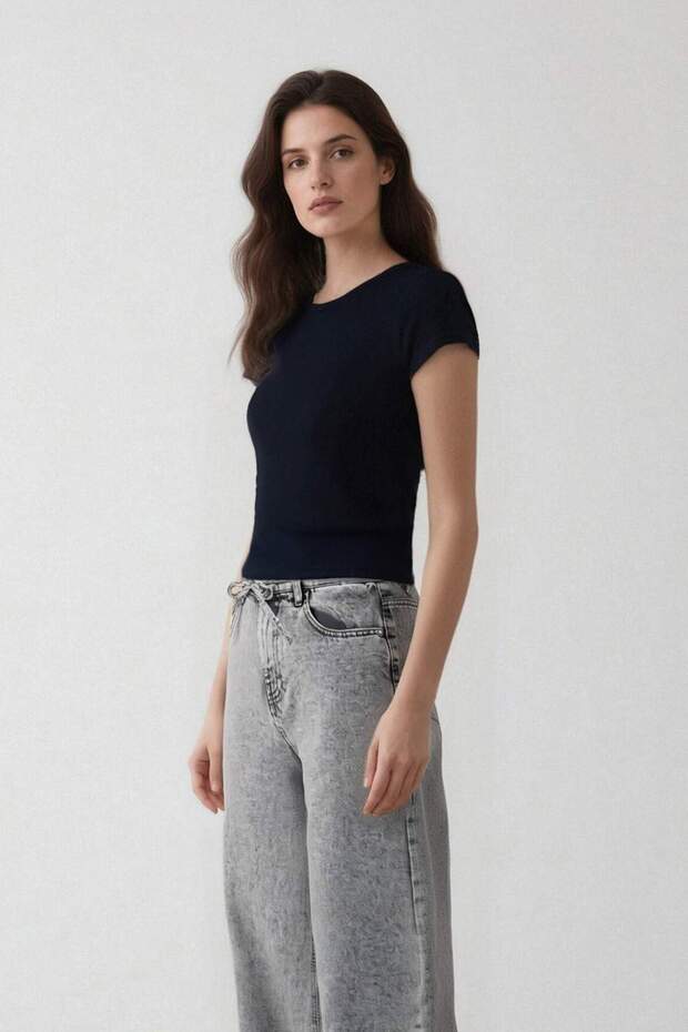 Coool Fıtted Basıc Ribana Tişört F4609AXNS - 3