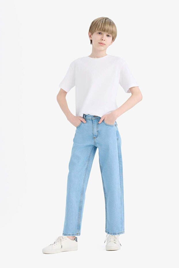 Straight Fit Straight Leg Jean Trousers for Boys D9012A825Sm