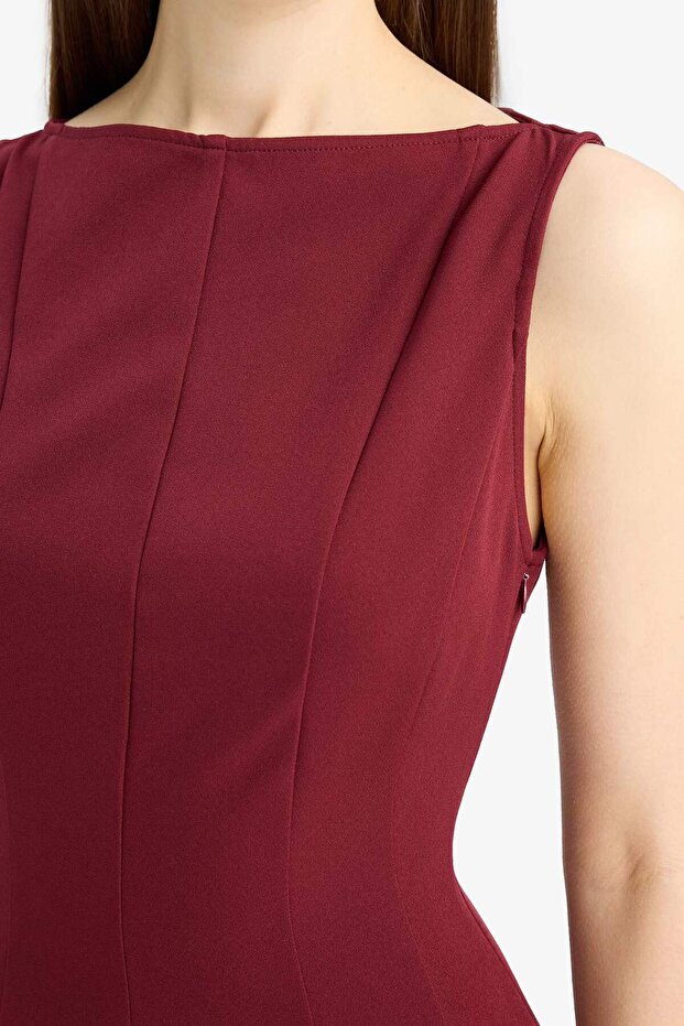 Kajak-Ausschnitt Basic Mini-Abendkleid F0205AX25SP - 6
