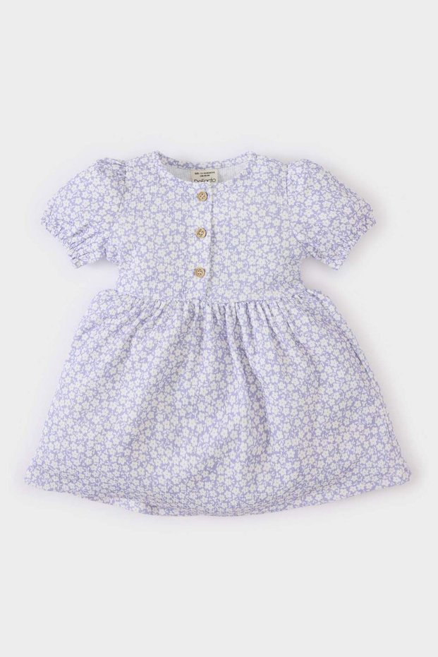 Floral Short-Sleeved Summer Dress Baby Girl C4491A525Sm