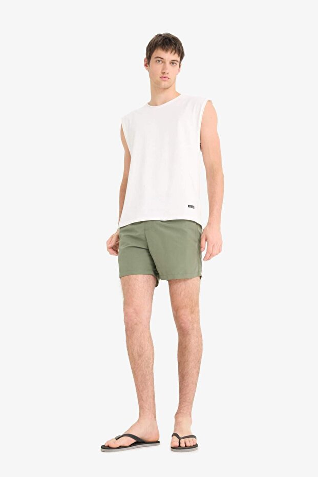 Regular Fit File Astarlı Diz Üstü Deniz Şortu E4736AX25HS - 2