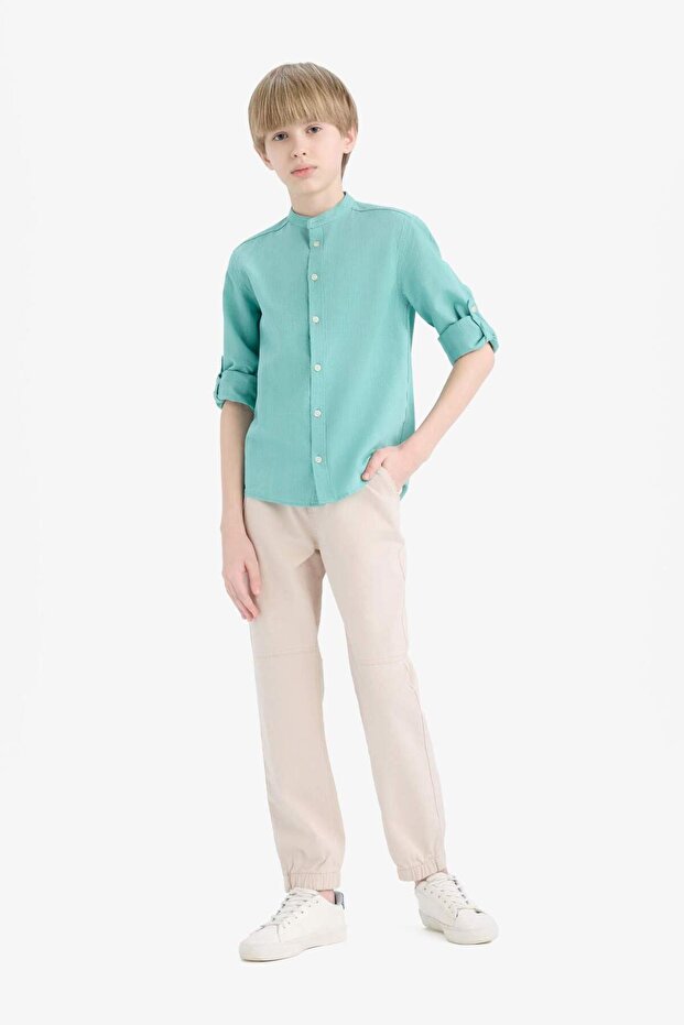 100% Cotton Standard Jogger Gabardine Trousers for Boys E5037A825Sp
