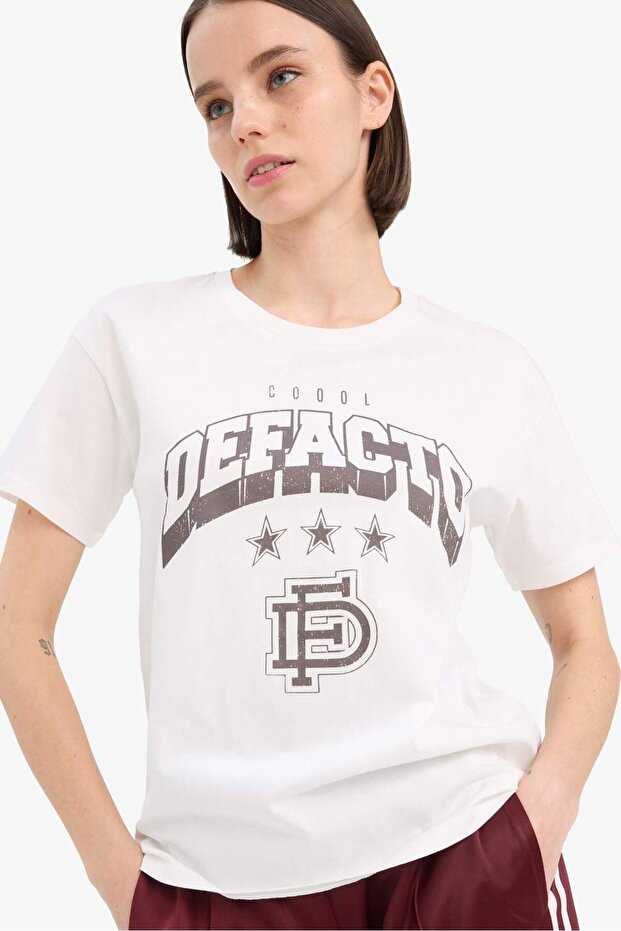 Regular Fit Crew Neck Printed Short Sleeve T-Shirt F1208Ax25Sp