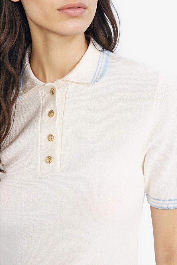 Slim Fit Slim Fit Polokragen Basic Solid Knitwear Kurzarmpullover E5038AX25SP - 5