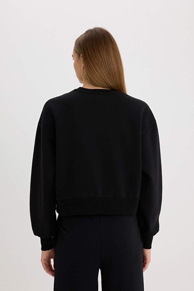 Boxy Fit Crew Neck Basic Plain Thick Sweatshirt E4732Ax25Sp - 6