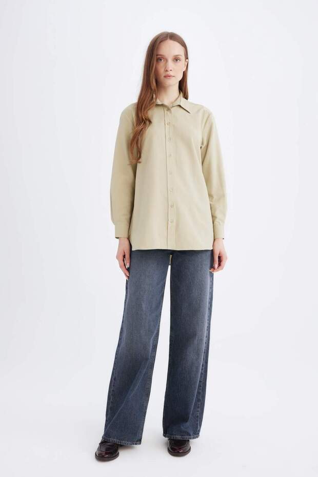 Relax Fit Basıc Poplin Gömlek Tunik D7341AX25SP - 2