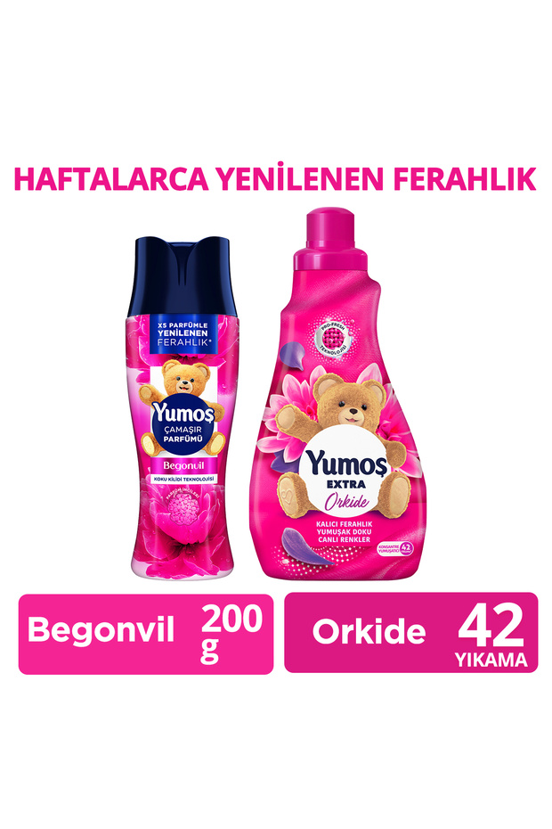 Yumoş Çamaşır Parfümü Begonvil 200g x1 + Extra Konsantre Çamaşır Yumuşatıcı Orkide 1008 ml x1