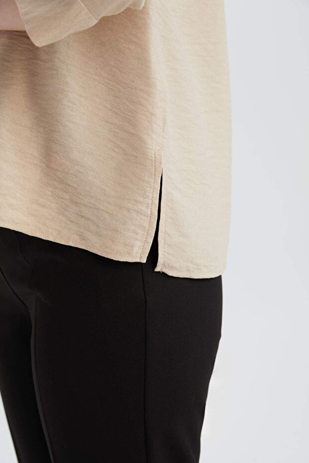 Regular Fit Basic Düz Yarım Kollu Gömlek E4987AX25SP - 5