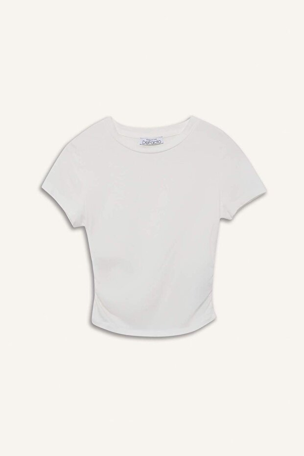 Fıtted Basıc Modal Beyaz Tişört E4519AX25SP - 8