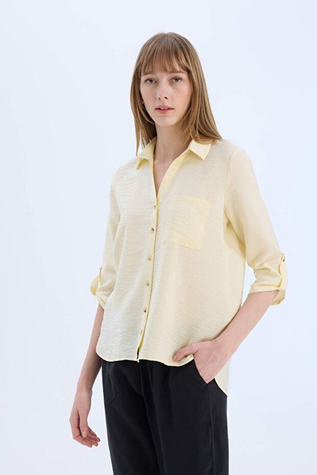 Regular Fit Basic Solid Long Sleeve Shirt M9407Az - 4