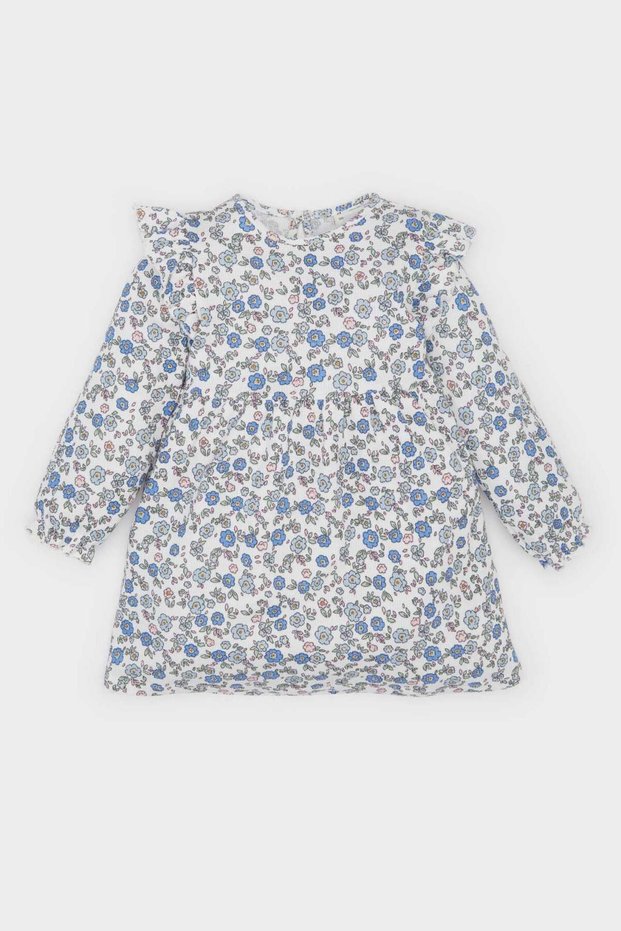 Floral Long Sleeve Waffle Dress Baby Girl D9387A525Sp