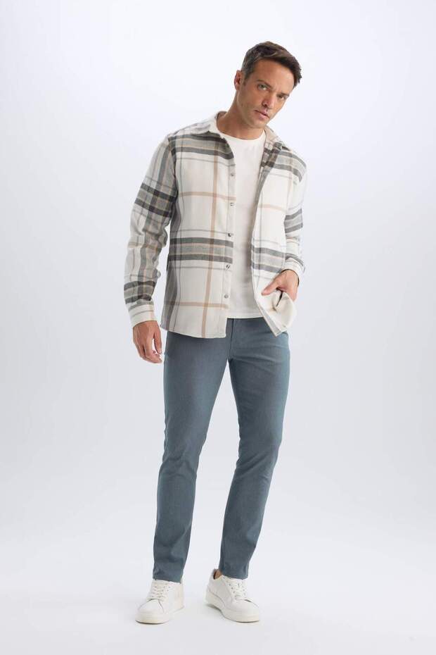 Slim Fit Slim-Fit Slim-Fit Chino Canvas Trousers T1055Az25Sp