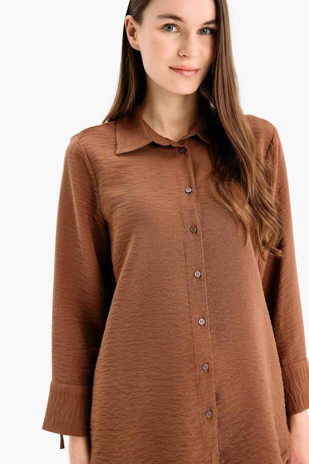 Regular Fit Basic Solid Long Sleeve Shirt C3819Ax25Sp - 4