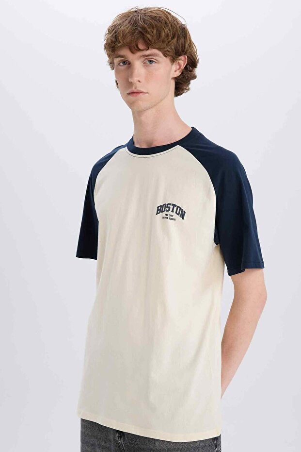 100% Cotton Boxy Fit Crew Neck Printed Short Sleeve T-Shirt D5569Ax25Sp