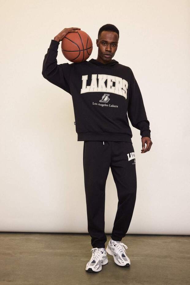 Nba Los Angeles Lakers Jogger Sweatpants Standard Fit Pockets Elastic Band Cuffs Scuba Diving Fabric D