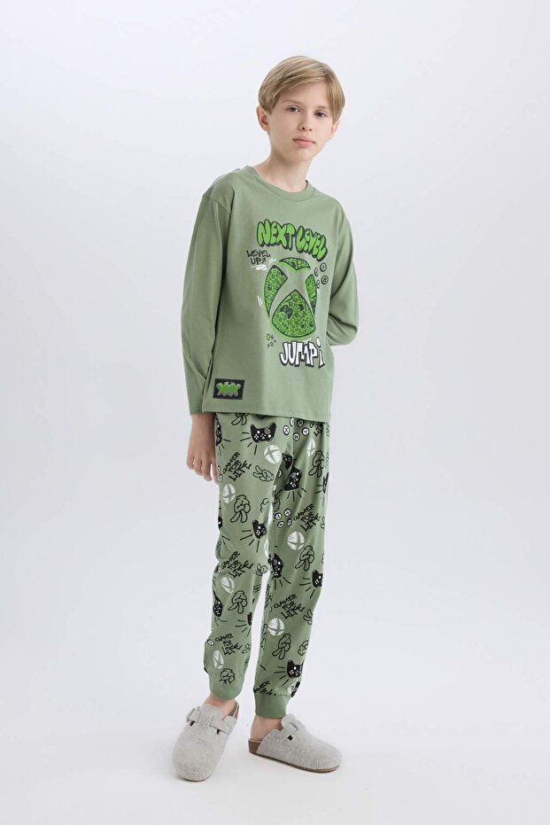 Xbox Pajama Set Long Sleeve Top Elastic Waist Long Bottom Boys D8445A824Wn