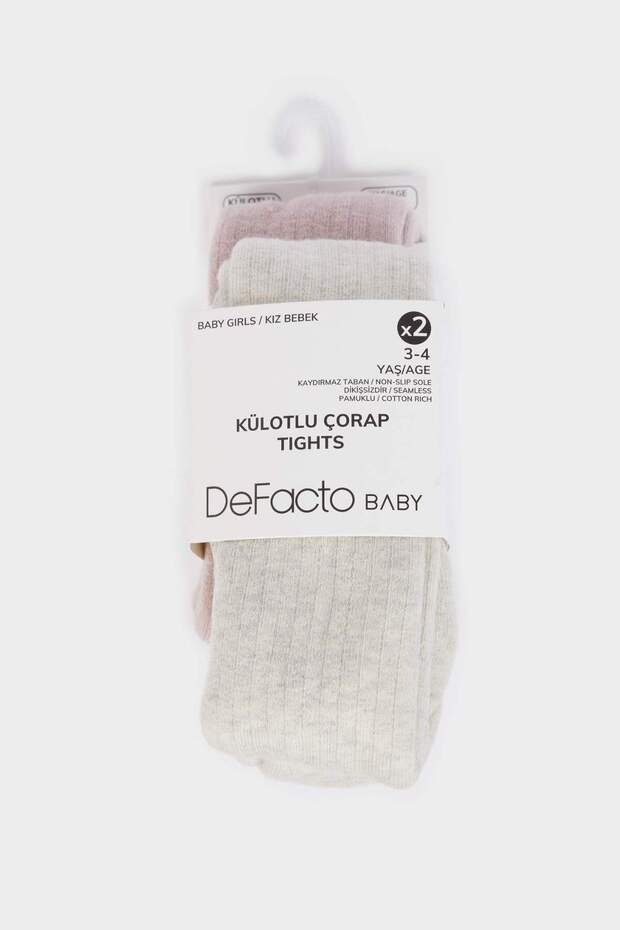 Stitch-Free 2-Pack of Cotton Pantyhose Baby Girl D2498A5Ns