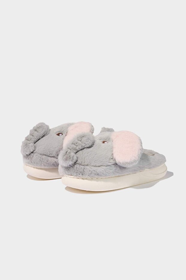 Elephant Themed Flat Sole House Slippers for Girls E0853A824Wn