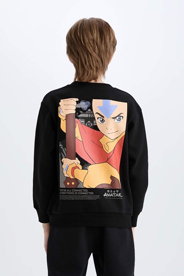 Avatar the Last Airbender Crew Neck Soft Fleece Back Printed Sweatshirt for Boys D6742A