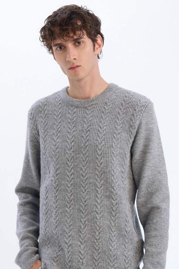 Standard Fit Crew Neck Knitwear Sweater E1007Ax24Wn