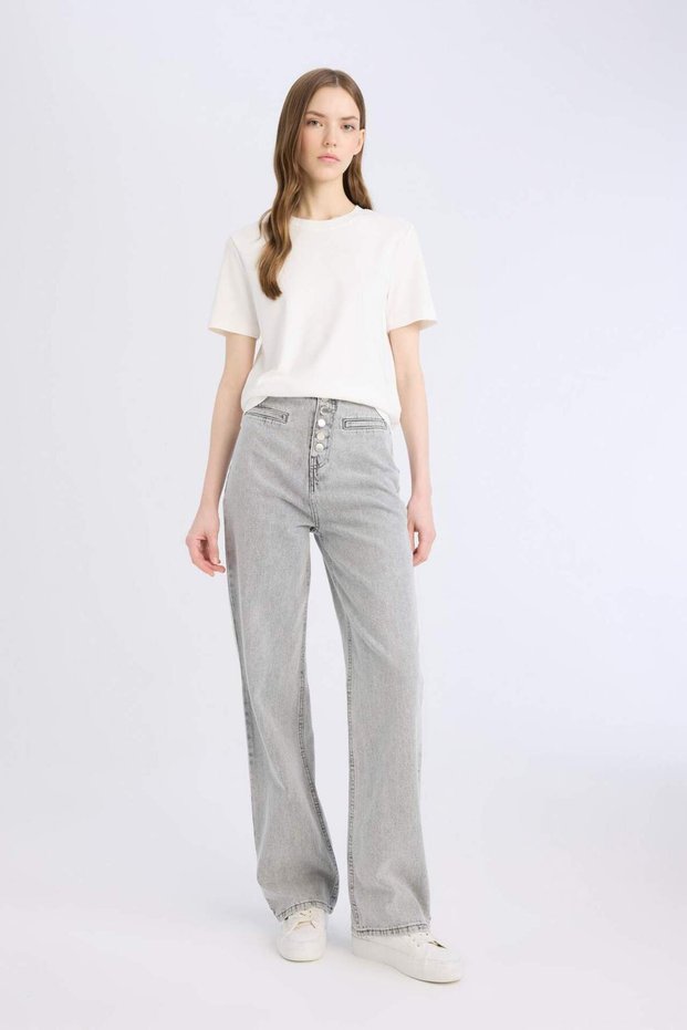 90's Wide Leg High Waist Wide Leg Long Jeans Washed Trousers 3194442