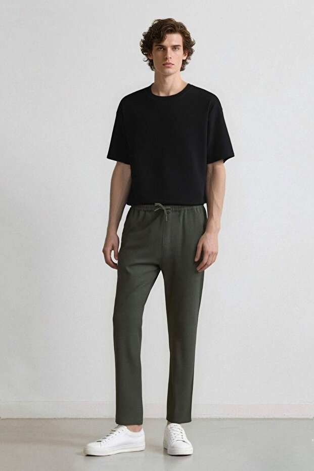 Jogger Pants Straight Leg with Lace-Up Waist Pocket D8641Ax24Au