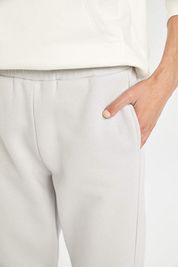 Kalın Jogger Eşofman Altı Beli Paçası Lastikli Bağcıklı Basic Düz Cepli (24 WN) - 5