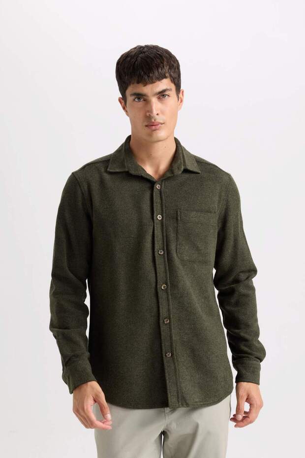 Regular Fit Lumberjack Basic Solid Langarmshirt mit Taschendetail A5515AX24AU - 4