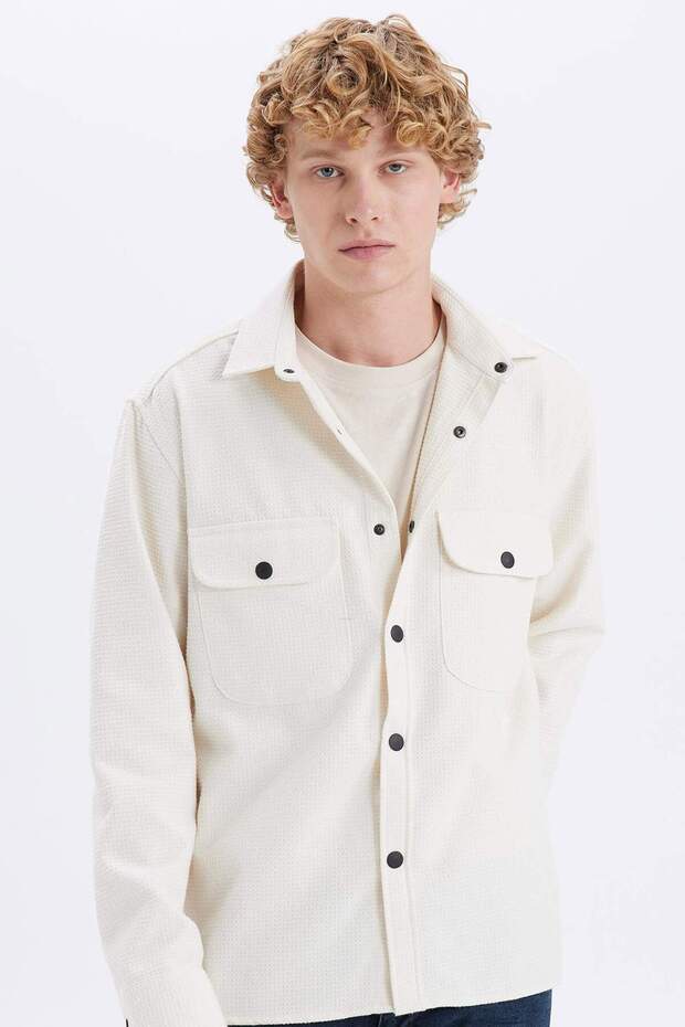 Relax Fit Button Pocket Long Sleeve Shirt A6872Ax24Au
