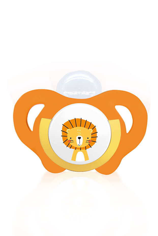 Safari Soft Silicone Tip Orthodontic Pacifier 0-6 Months Orange Lion