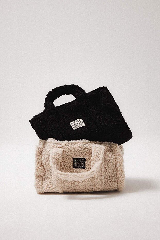 Kadın Basıc Düz Pelüş Çapraz Çanta Y8623AZNS - 6