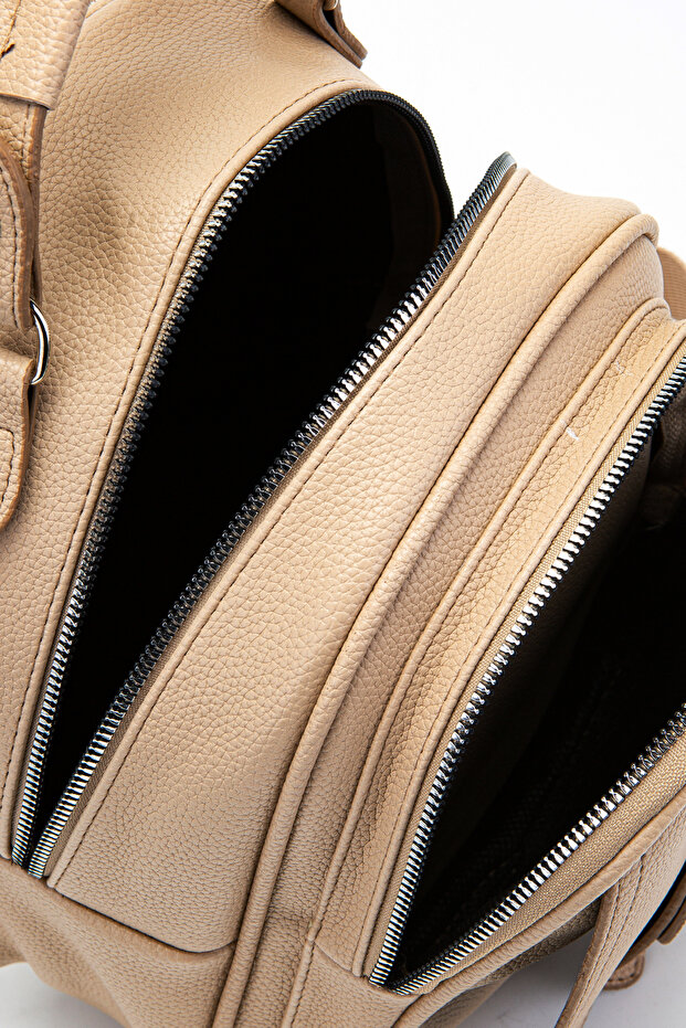Multi-Compartment Mini Frank Backpack Beige - 5