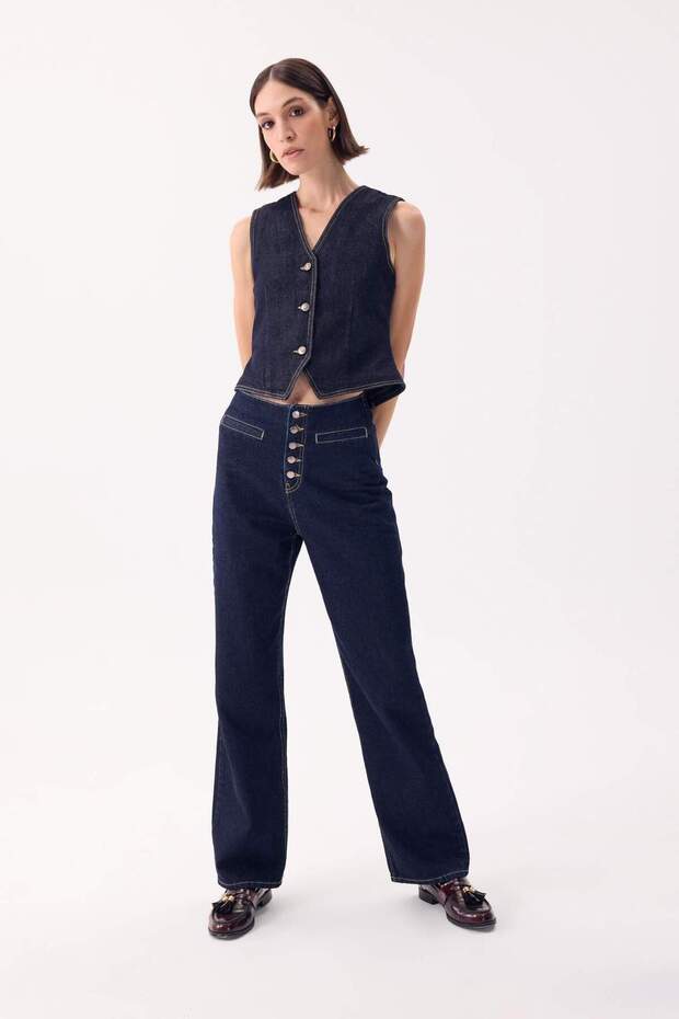 90's Wide Leg High Waist Long Jean Pants D5830Ax24Wn