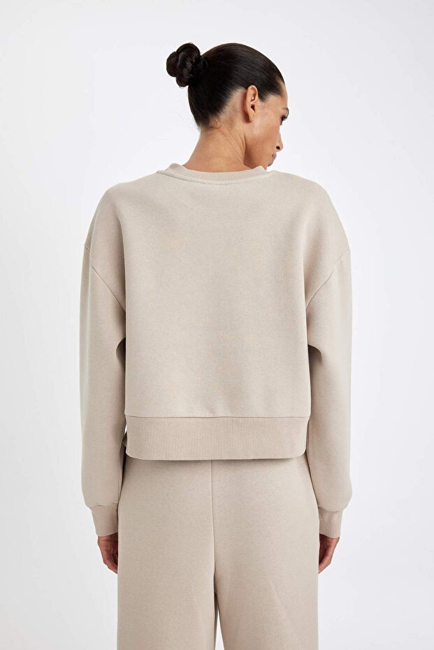 Boxy Fit Kalın Basıc Sweatshirt B8568AX24WN - 6