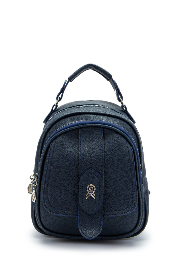 حقيبة ظهر صغيرة متعددة الأقسام من ميني فرانك باللون الأزرق الداكن - 2