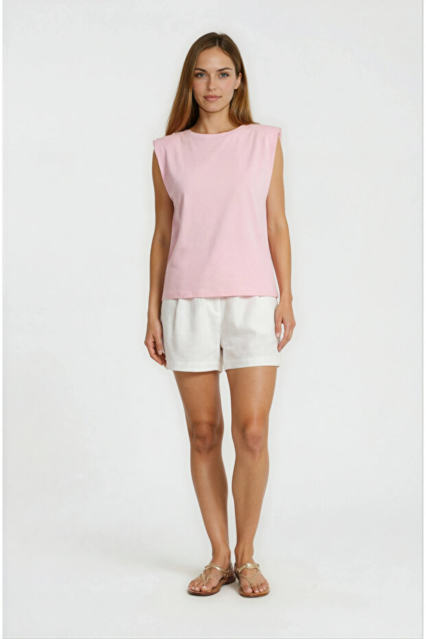 Caprioglio Vatkalı Kolsuz Basic PEMBE - 1