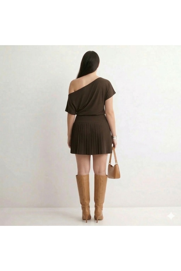 piliseli mini elbise - 2