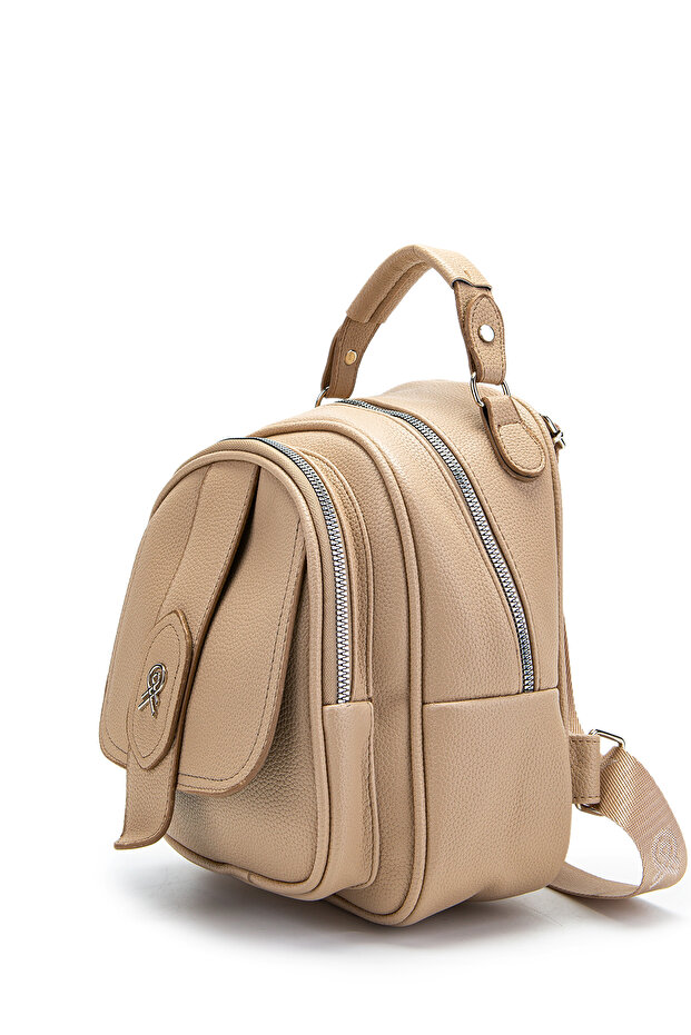 Multi-Compartment Mini Frank Backpack Beige - 3