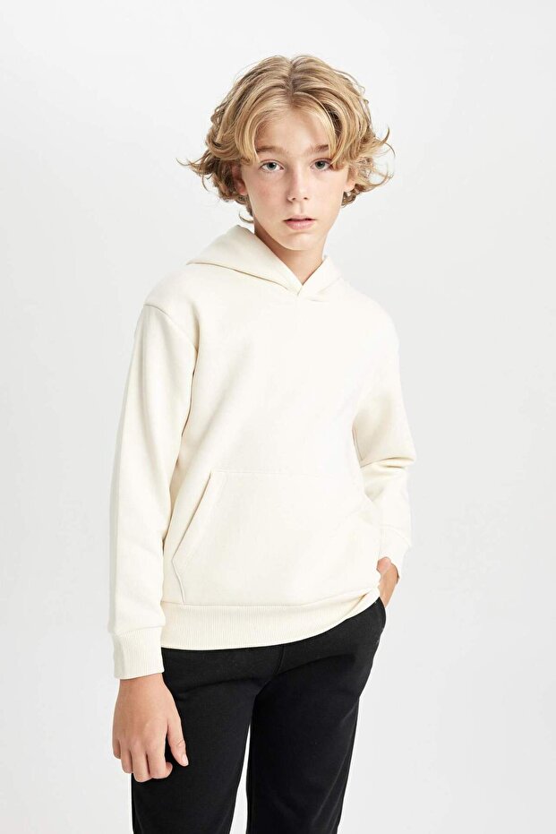 Boy's Pocket Hooded Thick School Sweatshirt C7565A824Au - 4