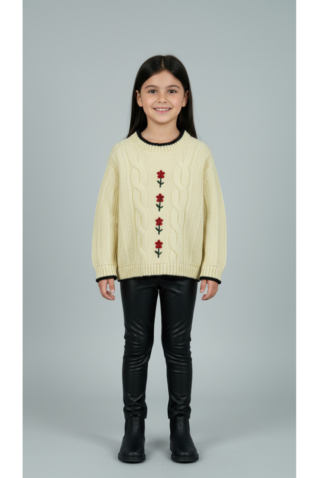 Flower Patterned Knitwear Set
