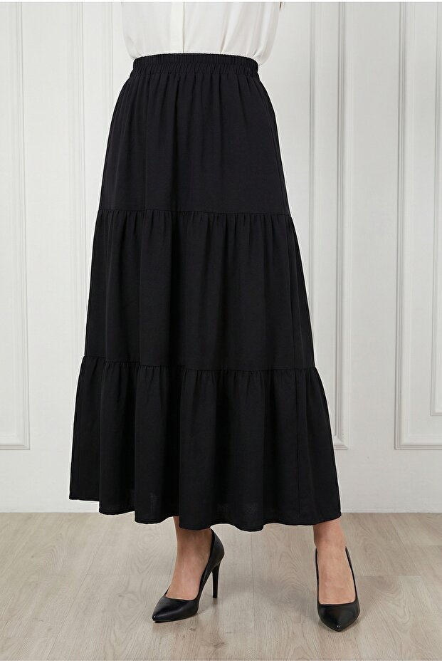 Ezgi Gypsy Skirt-Ma8411 Black