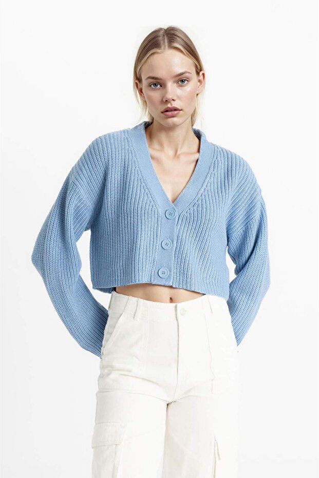 Basıc Düğmeli Triko Hırka U2052AZ24AU - 3