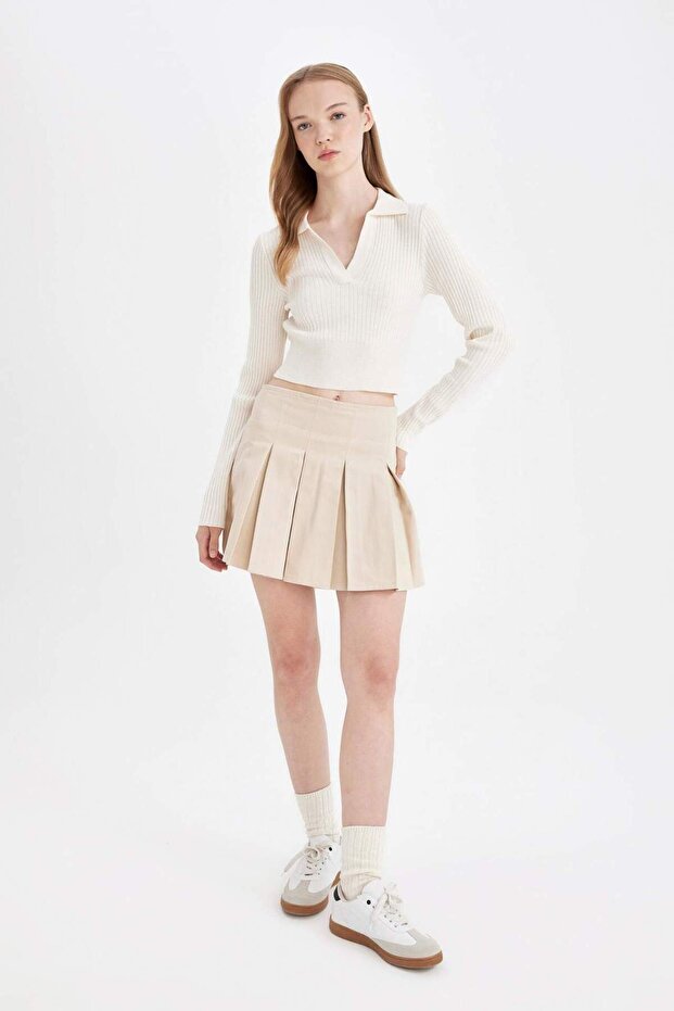 Piliseli Basic Gabardine Minirock mit normaler Taille D5265AX24AU - 2