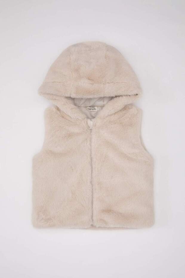 Baby Girl Hooded Plush Vest A3057A524Au