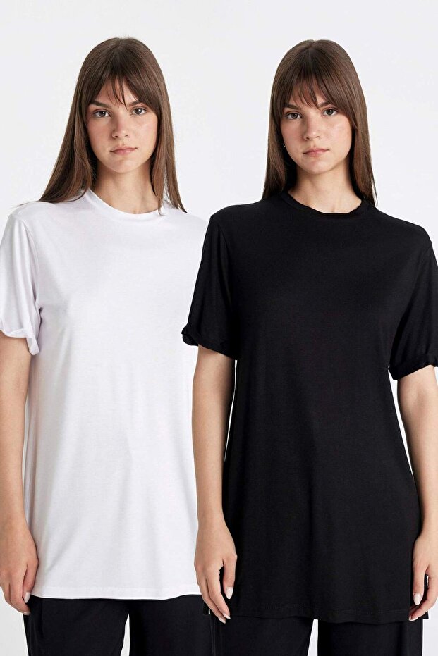 2-Piece Basic T-Shirt Tunic D5479Axns