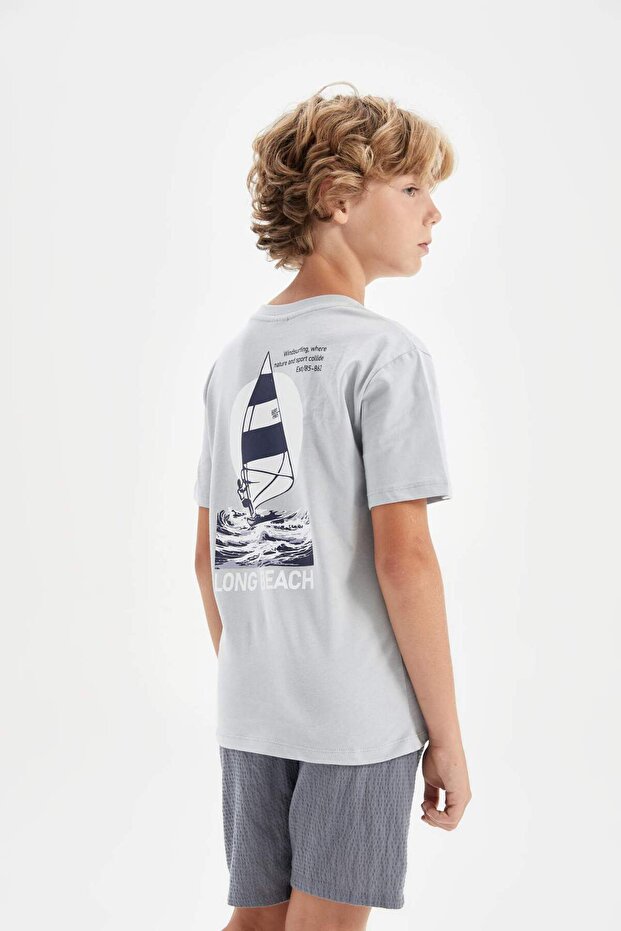 Crew Neck Printed Short Sleeve T-Shirt Boys D2236A824Hs